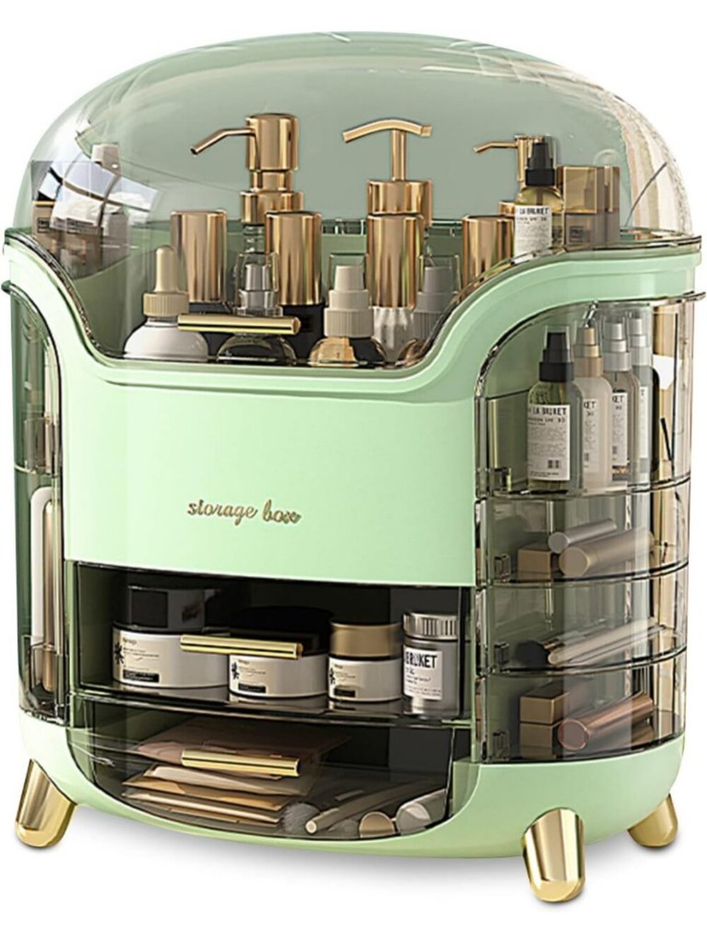 Portable Luxury Multi-Function Makeup Box, Dustproof Lipstick & Jewelry
